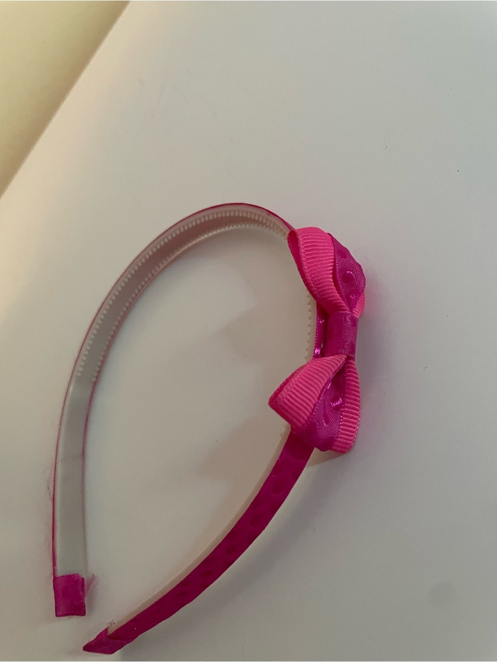 Hot Pink Ribbon Bow Headband